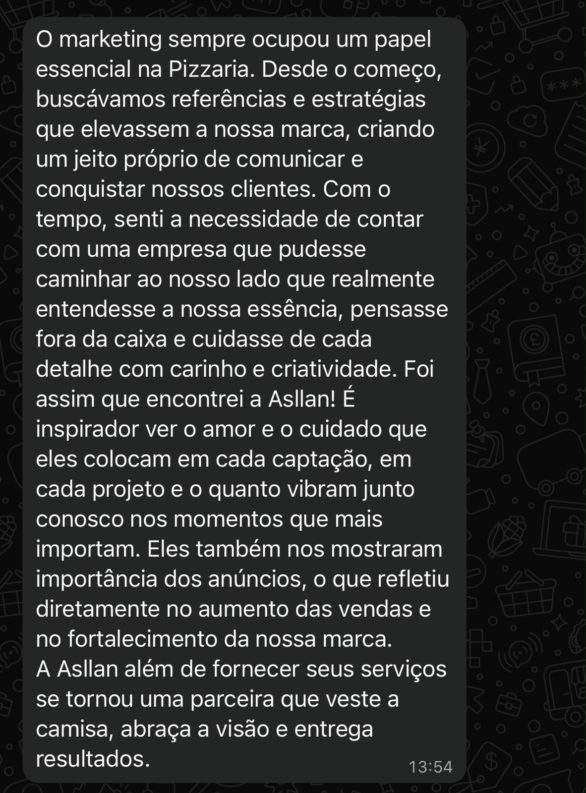 Depoimento de cliente